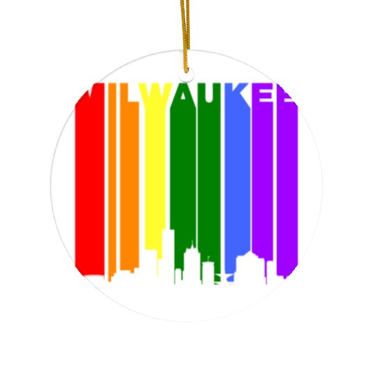 Milwaukee Wisconsin Rainbow LGBT Gay Pride Ceramic Ornaments