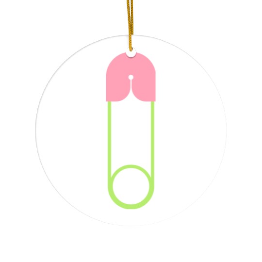Safety pin closed Ceramic Ornaments