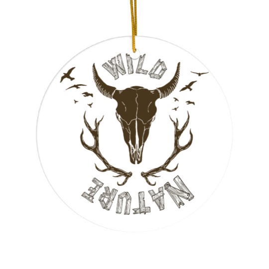 buffalo skull Ceramic Ornaments