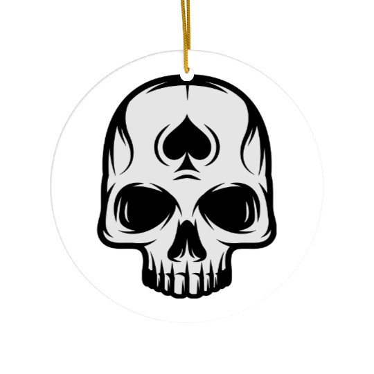 spade skull Ceramic Ornaments
