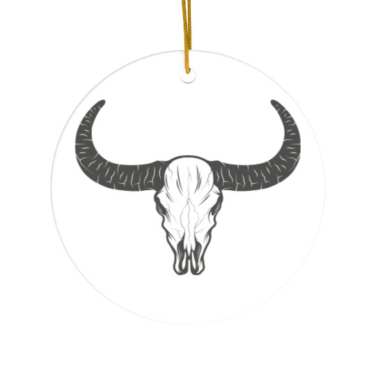 buffalo skull Ceramic Ornaments