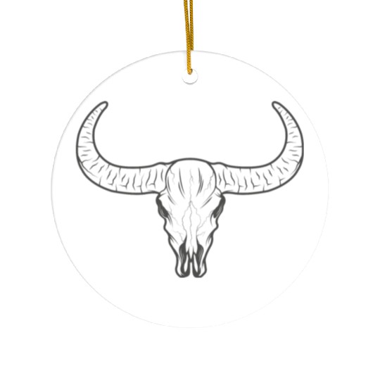 buffalo skull Ceramic Ornaments