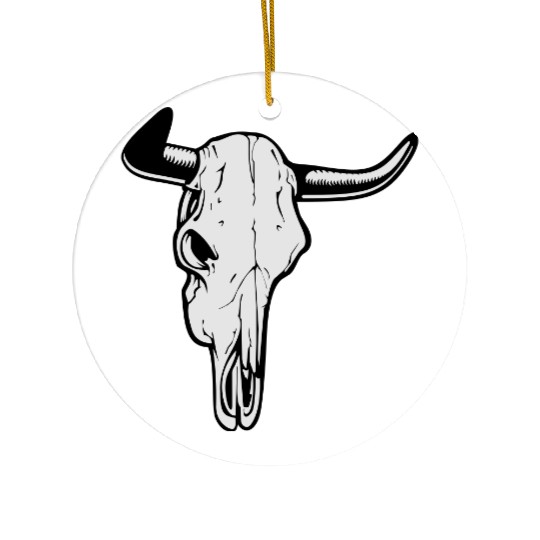 buffalo skull Ceramic Ornaments