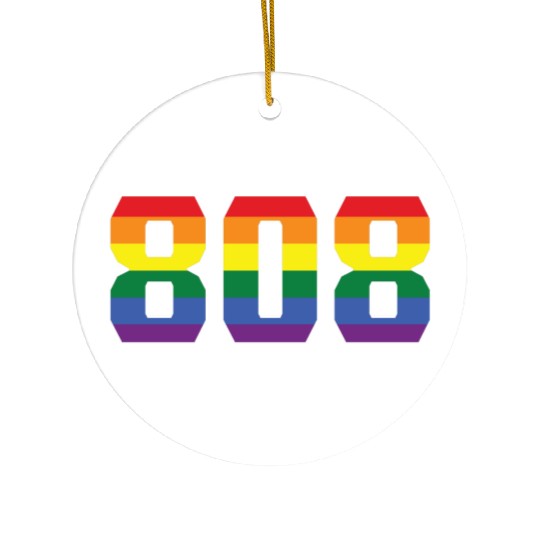 Gay Pride 808 Honolulu Area Code Ceramic Ornaments