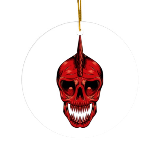 punk skull Ceramic Ornaments