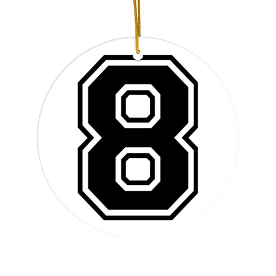 Number 8 college style font Ceramic Ornaments