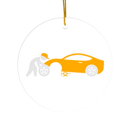 A Mechanic Repairing A Car Ceramic Ornaments