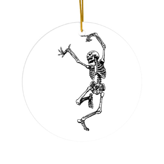 skleton dance white Ceramic Ornaments