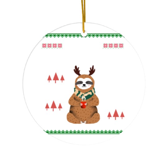 (Gift) Lazy Christmas Ho Ho Ho Ceramic Ornaments
