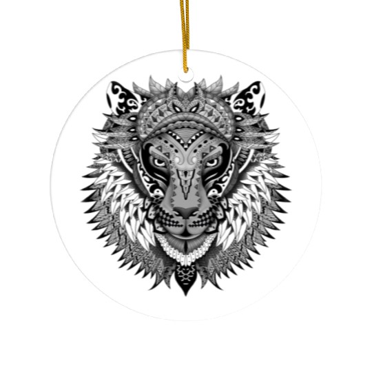 Aztec Lion Ceramic Ornaments