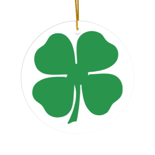 Green 4 Leaf Clover Solid Ceramic Ornaments
