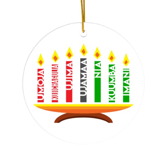 Kwanzaa Holiday Candles Ceramic Ornaments