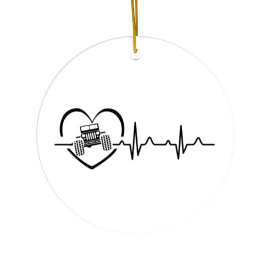 Jeep Heartbeat Ceramic Ornaments