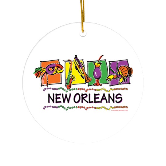 NEW-ORLEANS-SQUARES-eps Ceramic Ornaments