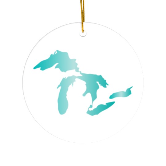 Great Lakes Aqua Ceramic Ornaments