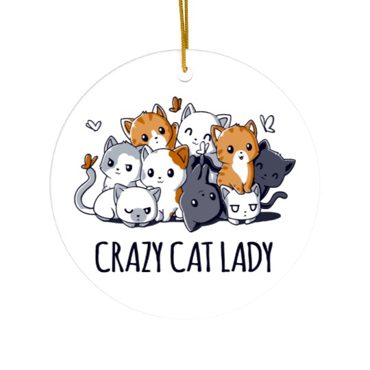 Crazy Cat Lady Ceramic Ornaments