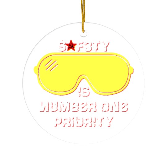 Safety Is Number One Priority - Crazy Russian Hacker Safetyglasses Ceramic Ornaments