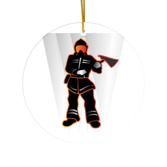 fireman back service gift idea Ceramic Ornaments