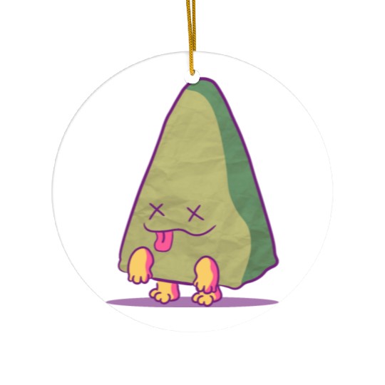 It's not an avocado , it's a zombie triangle! Ceramic Ornaments