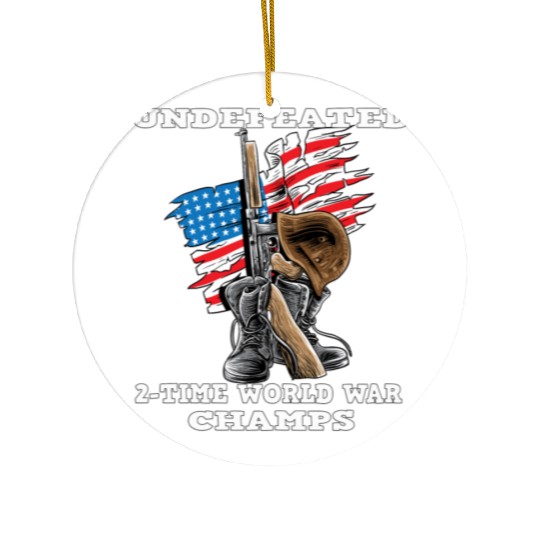 Undefeated World war 2 veteran Ceramic Ornaments
