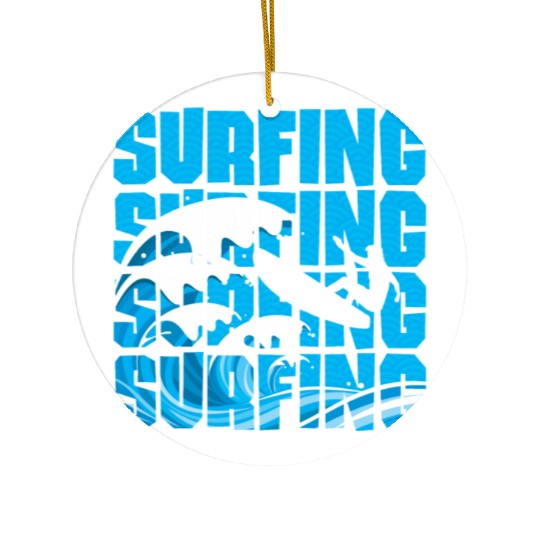 Surfing Surfing Surfing Ceramic Ornaments