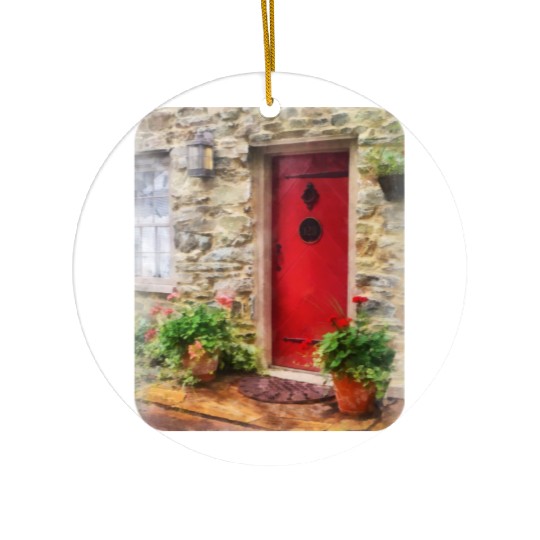 Geraniums by Red Door Ceramic Ornaments