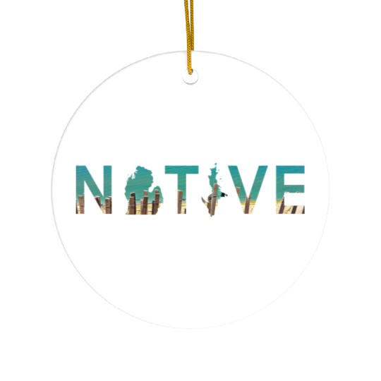 Native Michigan Beach Sand Dunes Summer Ceramic Ornaments