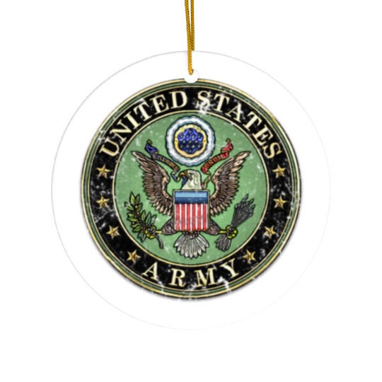 Worn US Army Seal Ceramic Ornaments