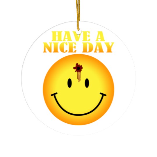 smiley face bullet hole Ceramic Ornaments