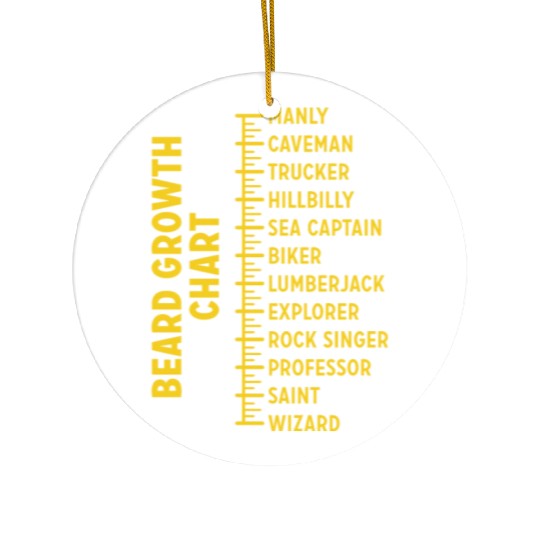 Dad Beard Gifts Beard Growth Chart Funny Beard Ceramic Ornaments