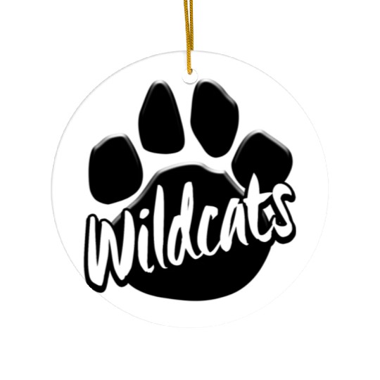 Wildcats Paw Print Mascot School Pride Ceramic Ornaments