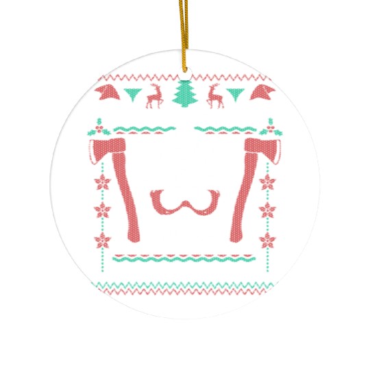 Ugly Christmas Firefighter Xmas Gift & Present Ceramic Ornaments