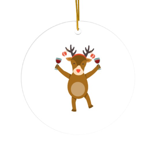 Funny Christmas Drinking Get Blitzened Ceramic Ornaments