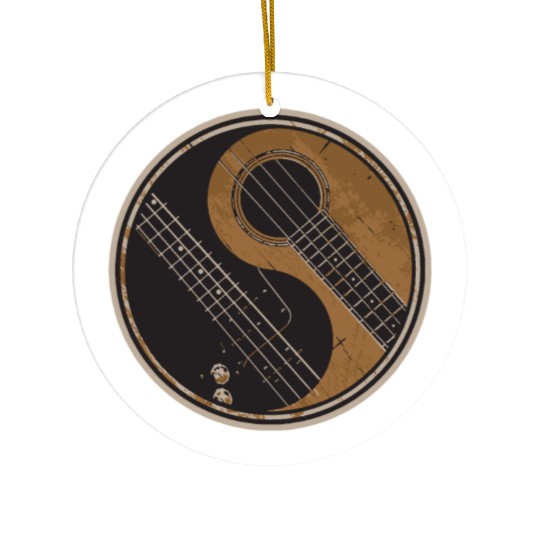 Guitar Ying Yang Gift Guitar Player Ceramic Ornaments