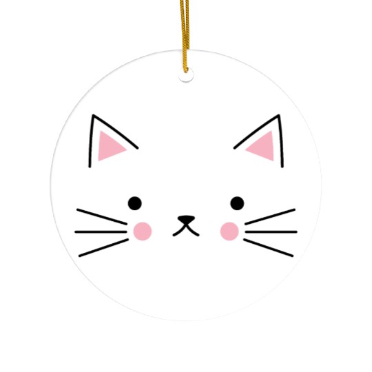 Cat Face Meow Ceramic Ornaments