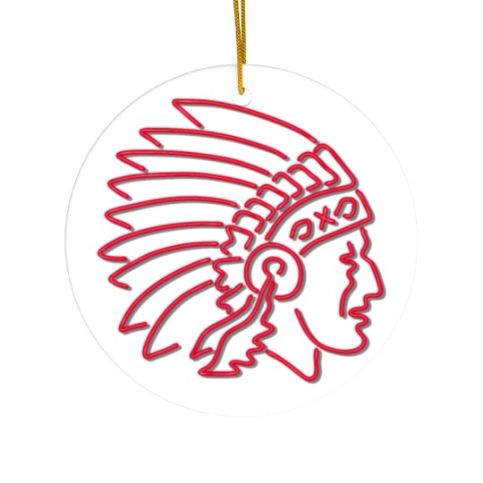 Native American Indian Chief Neon Sign Ceramic Ornaments