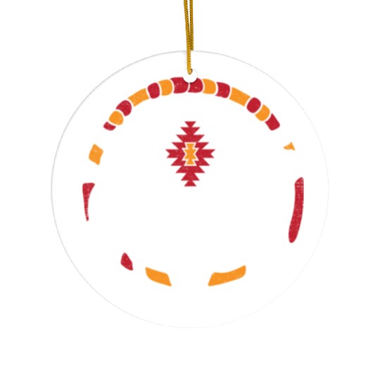 Aztec Pattern Cow Skull Cowboy Indian Mexican Ceramic Ornaments