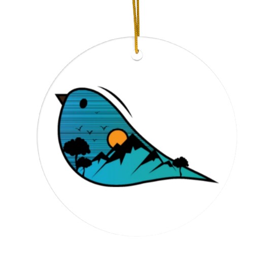 Blue Bird Nature Cartoon Ceramic Ornaments