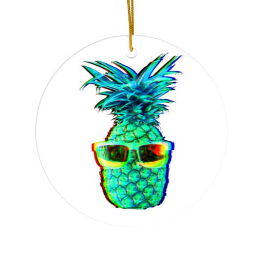 EDM Pineapple EDM Trippy Neon Rave Ceramic Ornaments