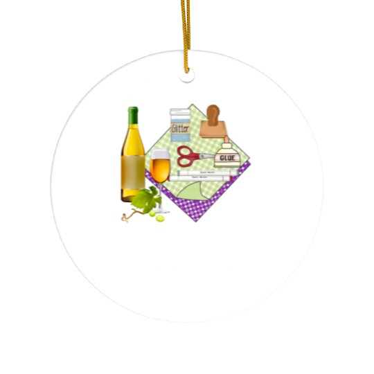 card making weekend forecast with wine Ceramic Ornaments
