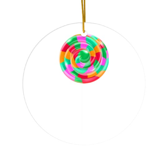 Lollipop Stick Swirl Sweet Candy Ceramic Ornaments