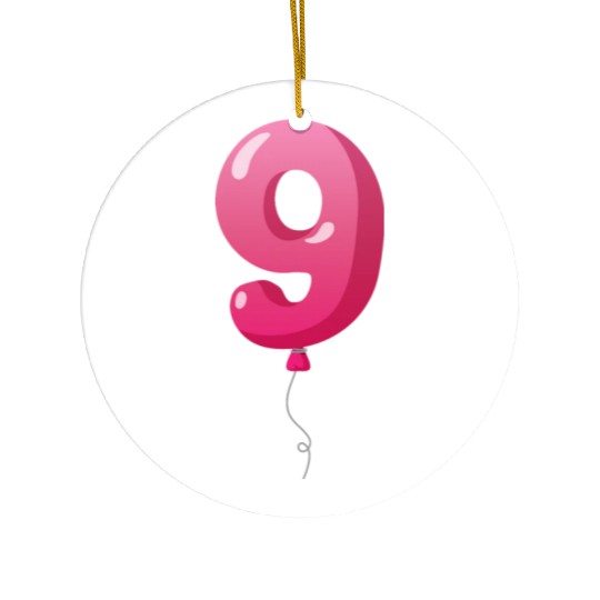 Number 9 Balloon, 9th birthday, 9 year old Ceramic Ornaments