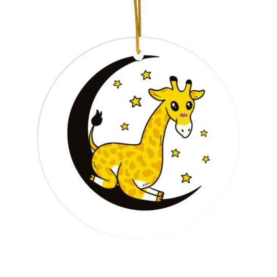 Night Giraffe Ceramic Ornaments