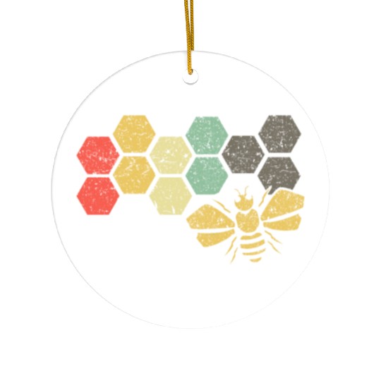 Retro Bee Honeycomb Vintage Beekeeper Gift Ceramic Ornaments