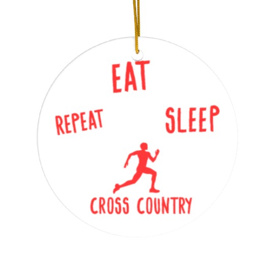 Cross Country Running Runner CC Eat Sleep Repeat Ceramic Ornaments