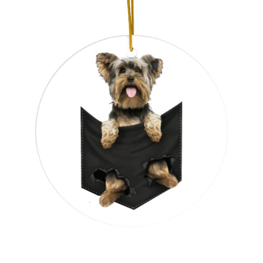 yorkshire terrier pocket mid classic dogs Ceramic Ornaments