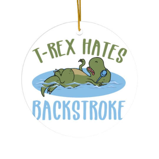 Trex Swimming Funny Dinosaur Swimming Team Gift Ceramic Ornaments