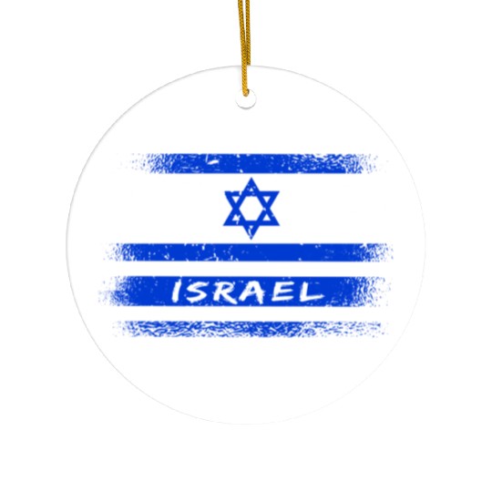 Israel Vintage Flag / Gift Jerusalem Ceramic Ornaments
