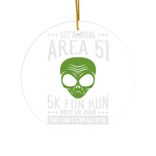 Area 51 Alien Fun run Ceramic Ornaments