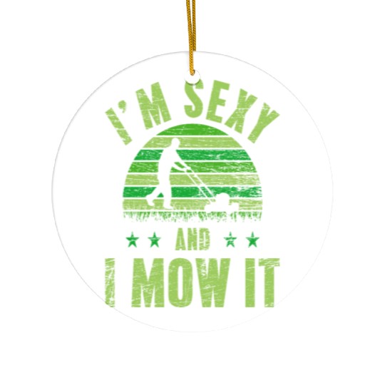 Lawn Mowing Sexy Ceramic Ornaments